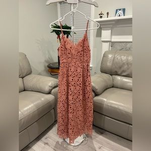 ASTR the Label LACE A LINE MIDI DRESS Pink Rose